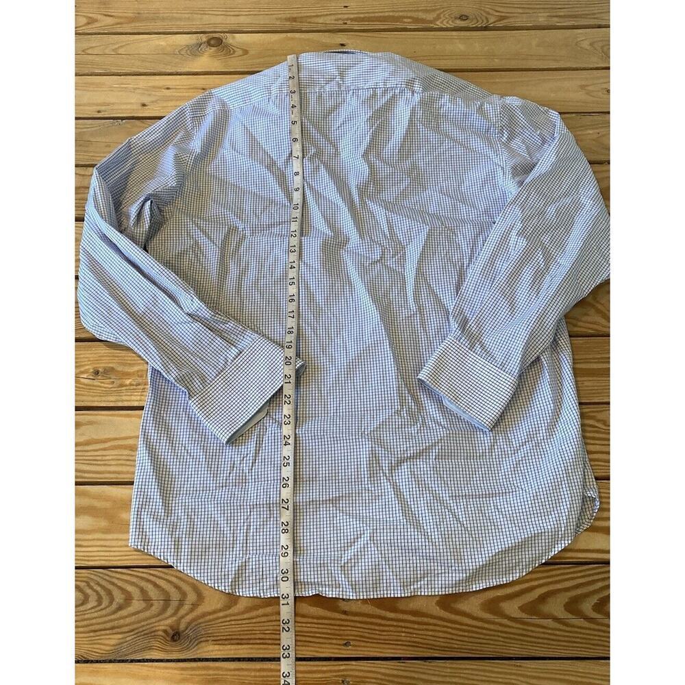 Tailorbyrd Button Up Check Shirt Size 17 Men’s Blue Long Sleeve - Picture 6 of 8